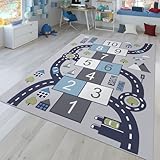 TT Home Kinder-Teppich, Spiel-Teppich Für Kinderzimmer, Hüpfkästchen und...