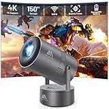 [Eingebauter Akku] Aubor Mentech Mini Beamer 4K Heimkino, Mini Projektor,...