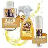 EMMA Lederfett farblos + Lederbalsam + Sattelseife für Glattleder l...