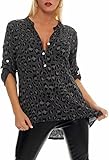 Malito – Unisize Damen Bluse mit Leopardenmuster & ¾ Ärmeln – Animal...