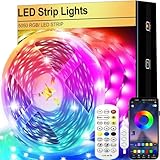 FOLAI LED Streifen 2M Bluetooth Musik Sync Timer Einstellung RGB LED...