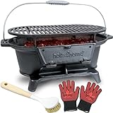 holz4home® BBQ Gusseisen Grill I 50x25x23 cm I 3-teiliges Set inkl....