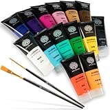OfficeTree 14 x Acrylfarben Set je Tube 100 ml - Wasserbasis - Acrylfarbe...