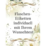 8 Flaschenetiketten selbstklebend mit Text personalisiert - Etikett White...