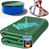 poolomio® Pool Winterabdeckung rund 366 cm (360-380 cm) | 2in1 Solarplane...