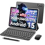 Blackview Mega2 Android 15 Tablet 12 Zoll mit Tastatur, 24GB RAM+256GB ROM,...