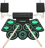 Uverbon Elektronisches Schlagzeug, tragbar, mit 9 Drum Pads, Percussion,...