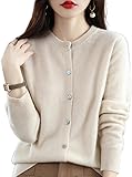 Newdvmmss Cardigan aus Kaschmir für Damen, 100% Kaschmir, Knopfleiste,...