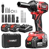 Avhrit Akku Schlagschrauber mit 2x 4.0Ah Lithium Batterie, 700N.m 1/2 Zoll...