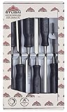 STUBAI 3543 Stemmeisensatz Stechbeitel Set mit schwarzem Plastikgriff &...