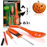 com-four® 13-teiliges Kürbis Schnitz-Set für Halloween -...