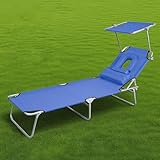 Klappbarer Sonnenstuhl – verstellbarer Loungesessel für Terrasse,...
