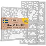 Nordhus Design Schwedische Geschirrtücher, Katzen, 5er-Pack, hergestellt...
