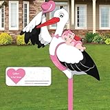 Klapperstorch Baby Rosa,Klapperstorch zur Geburt Draußen,Storch Geburt...