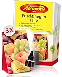 Aeroxon Fruchtfliegenfalle- 3 Stück Fruchtfliegenfalle Klebefalle - Mittel...