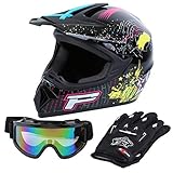 Samger DOT Erwachsene Off Road Helm Motocross Helm Dirt Bike ATV Motorrad...