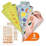 Amari ® Schultüten Bastelset 3er-Set – Schultüte Jungen & Mädchen aus...