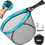 THKFISH Kescher Gummiert, Faltbarer Watkescher mit ABS Griff, Tragbares...