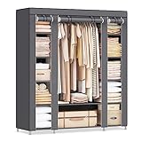 SONGMICS Kleiderschrank, Stoffschrank, 12 mit Kleiderstange und Ablagen,...