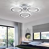 Moderne Kristall LED Deckenleuchte, Kaltweiß 6000K...
