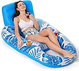 Aufblasbare Wasserhängematte, Schwimmbett mit Getränkehaltern...