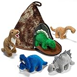 Prextex Dinosaurier Vulkanhaus Set Mit 5 Hochwertigen Plüsch Dinosauriern,...