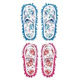 STAHAD 2 Paar Mikrofaser Wischmopp Hausschuhe für Damen Waschbare...