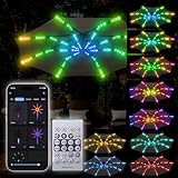 Neisouf Sonnenschirm LED Beleuchtung Feuerwerks Lichter, 104 LEDs DIY...