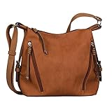 TOM TAILOR Caia Damen Hobo Bag Schultertasche Mittelgroß Cognac Braun