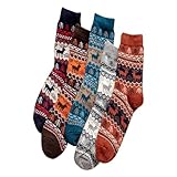 Hand Strumpf Herren-Woll-Crew-Socken, warme Strick-Vintage-Socken für...