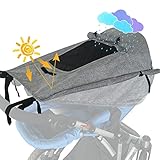 WD&CD Sonnensegel Kinderwagen mit UV Schutz 50+ und Wasserdicht, Double...