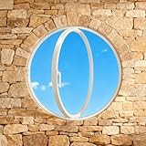 BYJSJY Kellerfenster,Runde Drehfenster mit Mittelachse – Aluminiumrahmen...