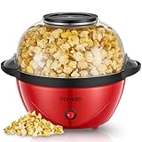 FOHERE Popcornmaschine, 3.5L Popcorn Maker für Zuhause, Elektrische Rühr...