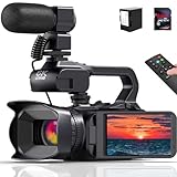 Videokamera 6K Camcorder 64MP 18X Digitalzoom Vlogging Kamera mit IR...