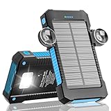 Solar Powerbank 26800 mAh mit Saugnapfhalterung, Solar Powerbank Externe...