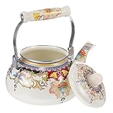 GLEAVI Retro Emaille Teekessel Klassische mit Ergonomischem Griff für Tee...