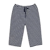 Herren Pyjamahose 3/4 Striped Schlafanzughose MäNner Elastischer Bund Mit...