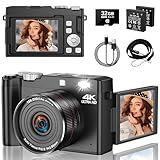 4K-Digitalkamera 64MP Vlogging-Kamera mit 2.8'' 180-Grad-Flip-Bildschirm,...
