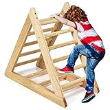 COSTWAY Kletterdreieck aus Holz, Klettergerüst für Kleinkinder ab 3...