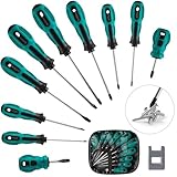 10-teilig Schraubendreher Set mit Magnetischer Spitze, Schraubenzieher Set...