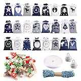 YunBey Adventskalender zum Befüllen, 24 Stoffbeutel Kette zum selber...