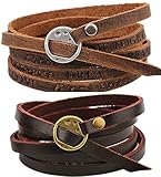 Thajaling Handgefertigte Lederarmbänder, mehrschichtige Wickelarmbänder,...