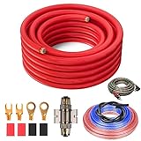nplaseta Subwoofer Kabel Set, 5m Endstufe Kabel Set 4GA Anschluss-Set Auto...