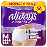 Always Discreet Inkontinenz-Höschen Plus für Frauen, M, 36 Höschen,...