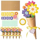 Zuzer 6 Set Papierbastelsets für Kinder, Blumen Papier Basteln, Muttertag...