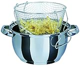 GSW 488204 FRITTIERTOPF mit Einsatz und gegossenem Glasdeckel 22cm / ca....