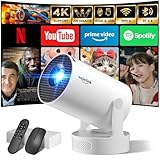Mini Beamer Unterstützt 4K 1080P, Projektor Tragbarer mit WiFi 6 und...