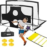 Kinder Fussballtore 2er-Set 180x120 cm für Hinterhoftraining & Aufblasbare...