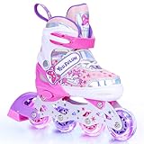 Inliner Skates Kinder Rollschuhe mit Beleuchteten Rädern Roller Skates bis...