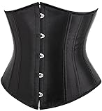 SZIVYSHI Korsett Damen Unterbrust Satin Lace Up Waist Cincher Corset Top...